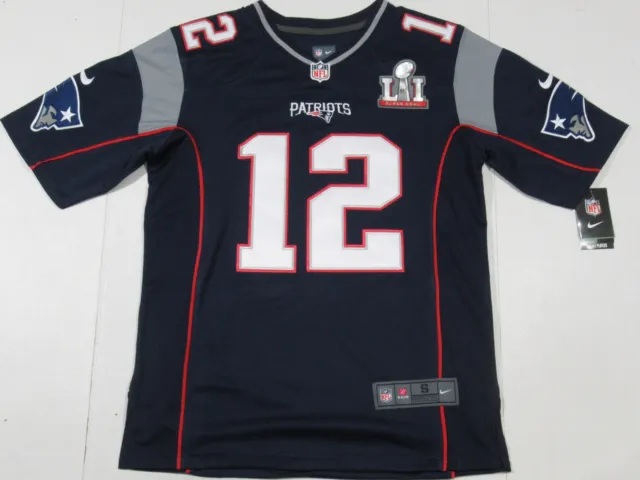 Tom Brady #12 New England Patriots 2017 Super Bowl LI 51 Jersey Navy Blue