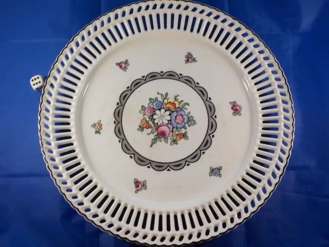 Jugendstil Platte MAX ROESLER Rodach Durchbruchteller 30cm Blumen Dekor