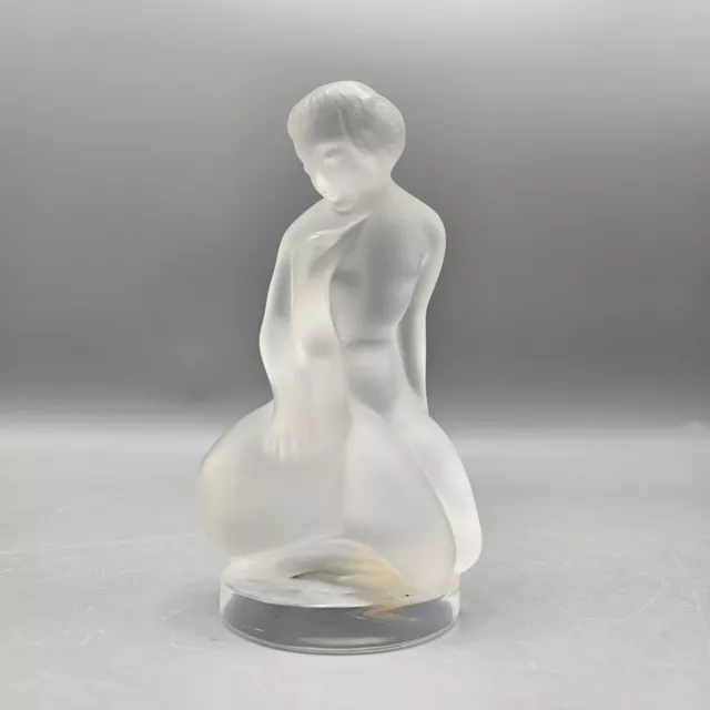 Vintage Lalique Leda & the Swan Satin Crystal Nude Figure