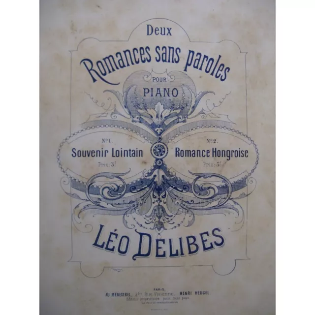 DELIBES Léo Romance Hongroise Piano ca1896
