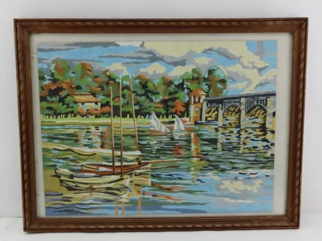 Très belle peinture acrylique inspirée du Pont d'Argenteuil de Claude Monet 3