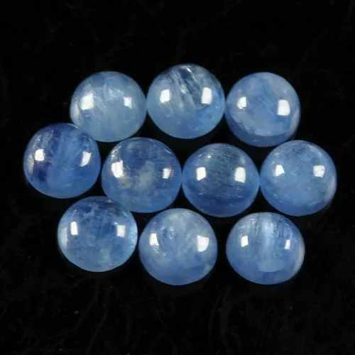 g1576 10 pcs 6mm blue kyanite round cab cabochon