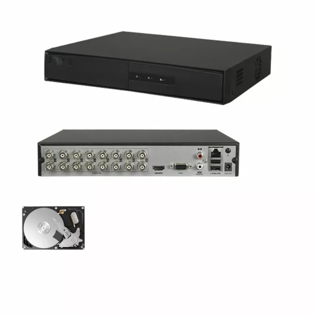 Dvr 16 Canali Ibrido Ahd Cvi Tvi Cvbs Ip P2P Cloud Hard Disk 500 Gb 2 Mpx