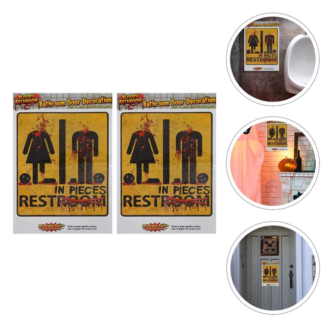 2 pz adesivi da parete casa Halloween adesivi da parete decalcomanie bagno finestra