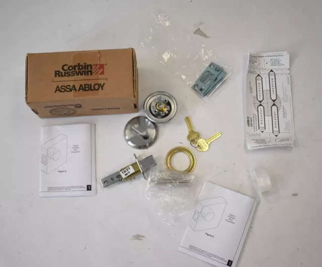 Corbin Russwin Assa Abloy Single Cylinder Deadlock Deadbolt Padlock Satin Chrome