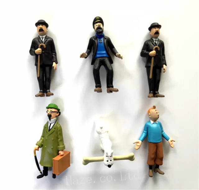 6pcs die Abenteuer von Tim und Struppi Figur Figurine Hause Oranmen