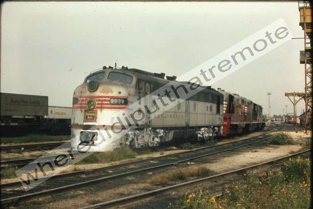 Original Slide BN Burlington Northern 9939 EMD E8A Ex-CB&Q Cicero ILL 9-29-71