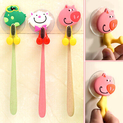 Cute Animal Shape Toothbrush Holder Wall Mounted Sucker Bathroom Suction Cup