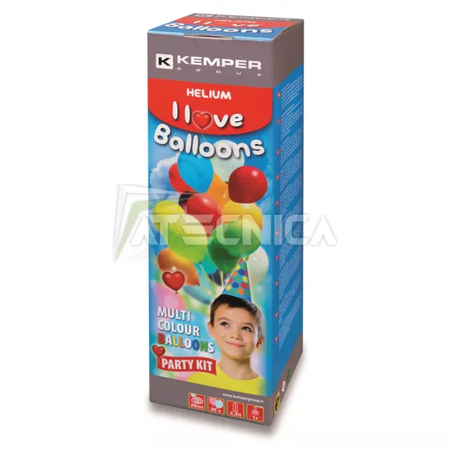 Bouteille d'HELIUM de 2,2 litres kit Bonbonne avec 30 ballons KEMPER 573 3