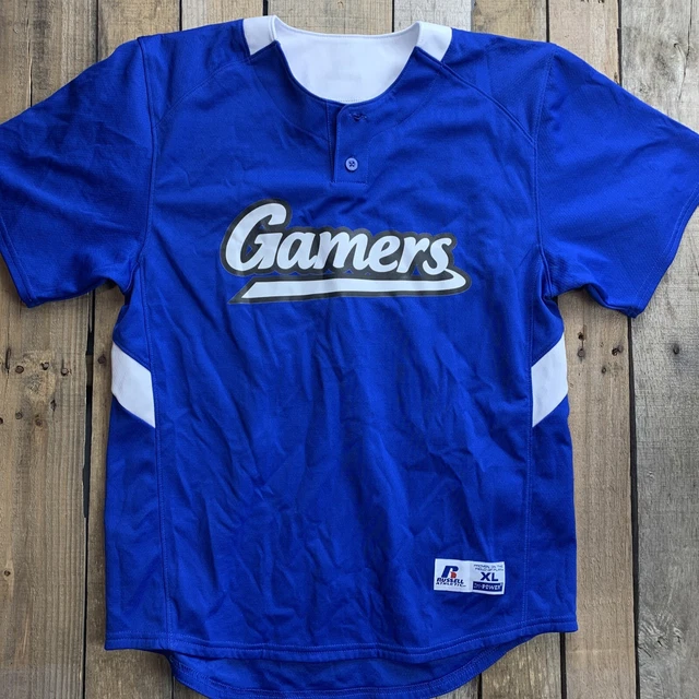 Giochi Baseball #21 Blu Bianco Jersey Ragazzi Taglia XL