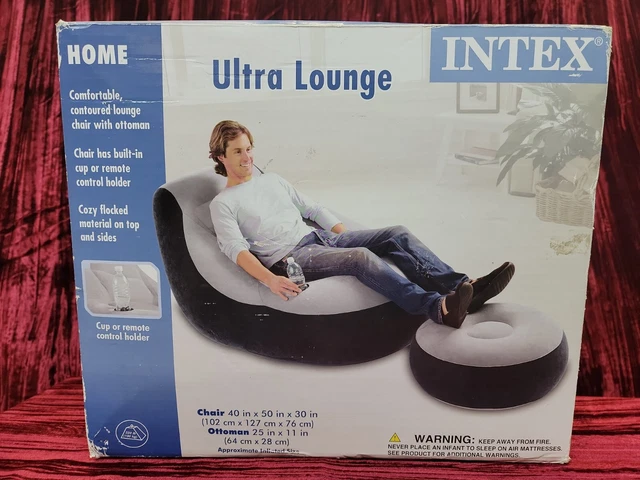 INTEX LOUNGE chair inflatable grey black Free Fast Delivery