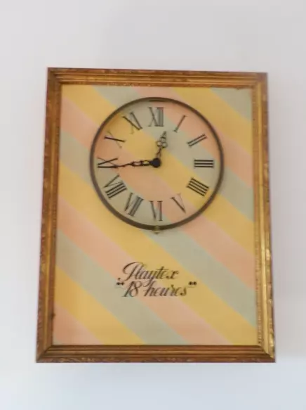 TRES RARE : ancienne pendule publicitaire lingerie PLAYTEX années 50 vintage