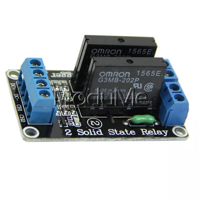 5V 2Channel OMRON SSR G3MB-202P Solid State Relay Module with Resistive Fuse S49