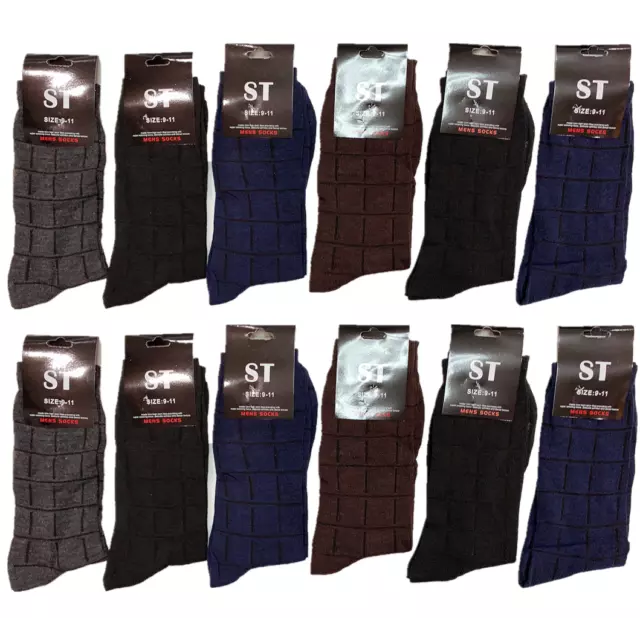 NEW 6-12 Pairs Mens Cotton Crew Fashion Casual Dress Socks Size9-11 10-13 SX-205