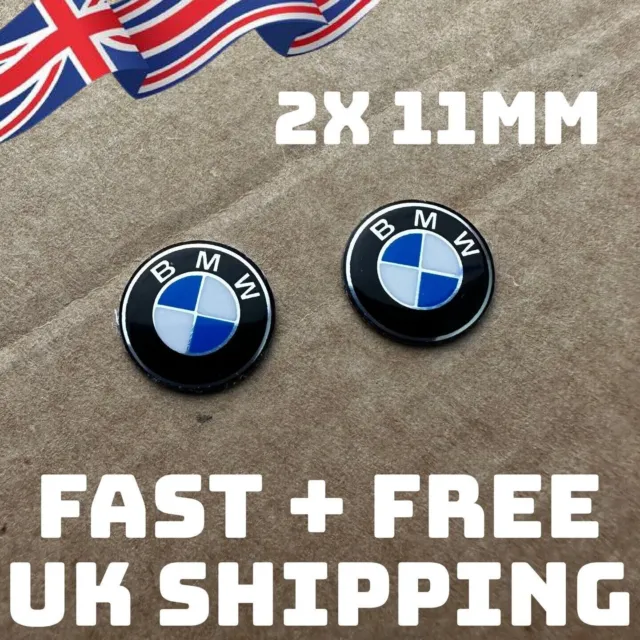 2X Ersatz Fernbedienung Schlüsselanhänger Abzeichen 3D Emblem Aufkleber Aufkleber BMW 11 mm