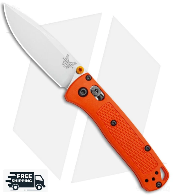 ~NIB Benchmade~ Mini Bugout AXIS Lock Knife Orange (2.875" Satin) 533