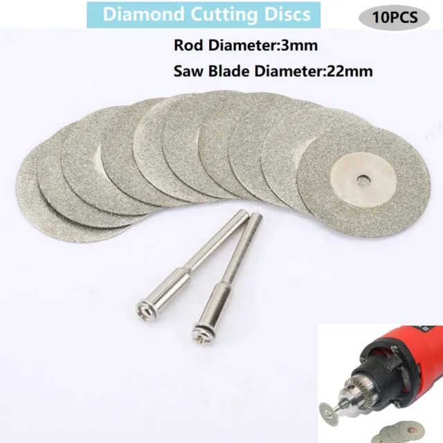 Herramienta de perforación accesorio hoja disco + mandril hágalo usted mismo diamante mini 12 piezas / juego