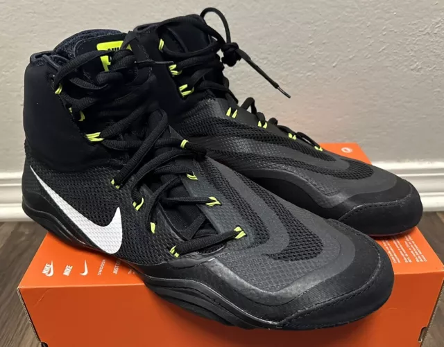 New Nike Hypersweep Wrestling Shoes Mens Size 15 Black White Volt