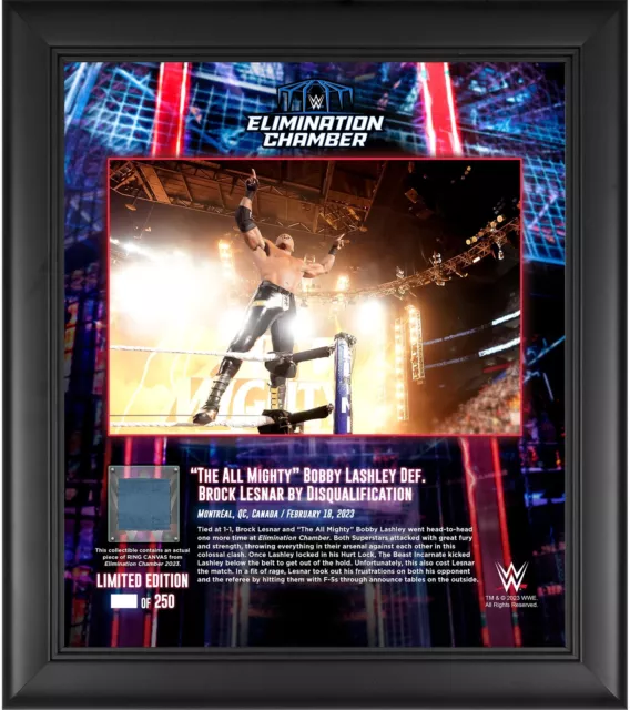 Bobby Lashley FRMD 15x17 2023 Elimination Chamber Collage w/Piece Canvas-LE 250