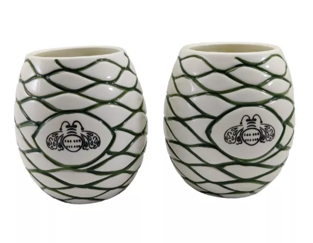 Patron Authentic Tequila Tiki Agave Bee Hive Collectible Ceramic Cups 10 oz Set