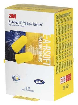 3M 390-1250 E-A-Rsoft™ Uncorded Ear Plugs, 33Db Rated, Tapered Shape, Pk 500