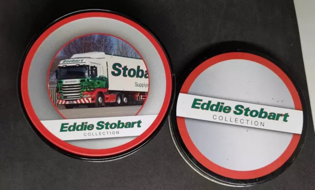 Six Eddie Stobart Truck Collection Coasters In A Atlas Edition Tin Cork Backed