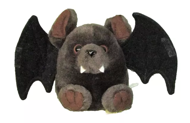 Vintage Puffkins Swibco Bat Brown & Black Stuffed Animal Plush 1988 Lovey Toy