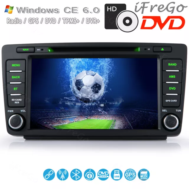 8" HD DVD GPS Navi Autoradio Autolink BT Für VW Skoda Octavia 2012-2013