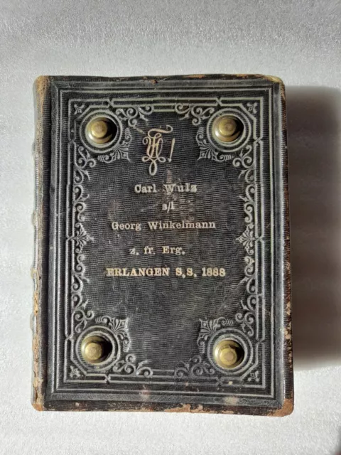 Liederbuch für deutsche Studenten Erlangen 1881/88 Leder Studentika Kommersbuch