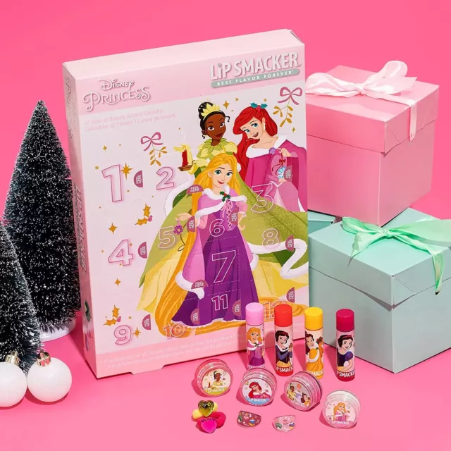 Lip Smacker Holiday 12 pc Advent Calendar Princess, Beauty Calendar Disney
