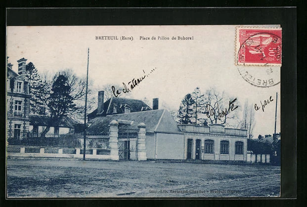 CPA Breteuil, Place de Pillon de Buhorel 1934