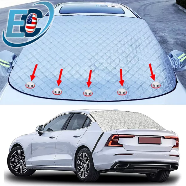 Car Windshield Snow Cover Front & Rear Magnetic Winter Ice Frost Guard Protector