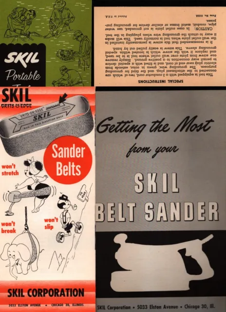 1952  Skil Power Tools Belt Sander Brochure Booklet