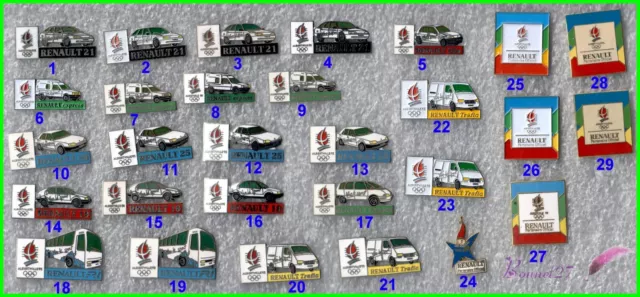 pin's RENAULT JO Albertville 1992 Voiture Car Trafic Mascotte Logo au Choix #J1