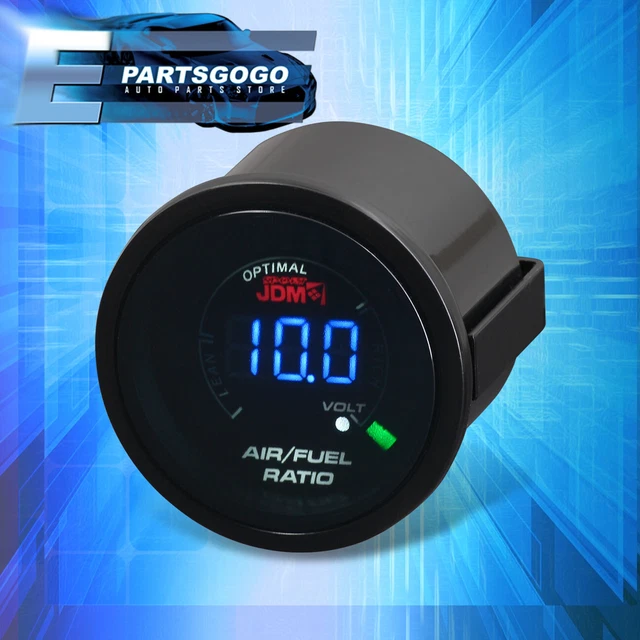 For EVO WRX STI 2" 52MM Air Fuel Ratio JDM Volt Blue Digital LED Car Gauge Meter