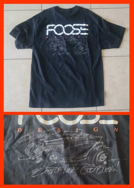 Chip Foose: Overhaulin Autographed shirt W/Car Drawing Original Sketch Art