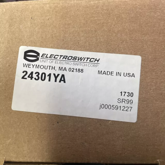 Electro Switch Series 24 Rotary Switch 24301YA 20A 600V NEW IN BOX