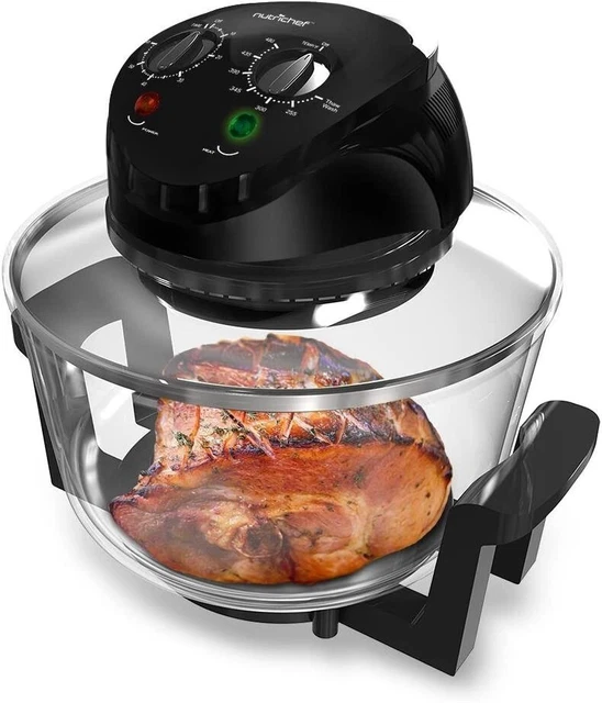 Nutrichef Convection Countertop Toaster Oven - Healthy Kitchen Glass Air Fryer