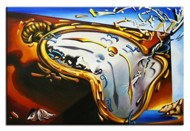 Salvador Dali - La Souples Horloges - 120x80 Peinture À L'Huile Handgemalt Toile