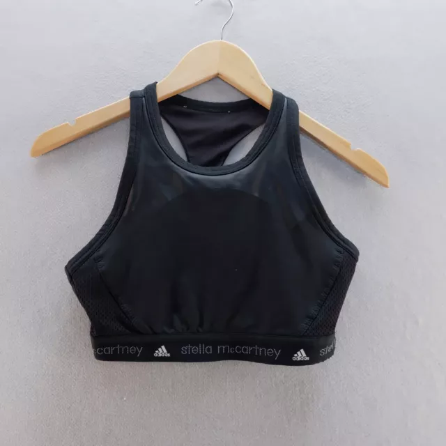 Adidas Stella McCarthy Sports Bra Small Black Cropped Fitted Vest Fitness Womens