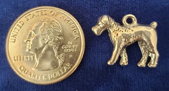 VINTAGE STERLING SILVER CHARM PENDANT : Terrier Dog u2