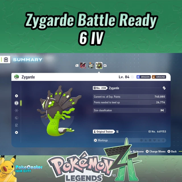 6IV Zygarde 50% Per Pok&eacute;mon Leggende ZA (Legends Z-A) &ndash; Nuovo, Handheld Electronic Game
