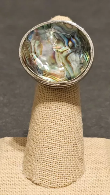 Silpada 925 Sterling Silver Abalone "Classic Rock" Ring ~ R2760 ~ Size 6 ~ 6-1/2