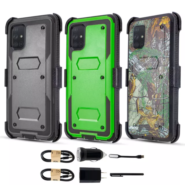 Bundle+For Samsung Galaxy A71 Built In Screen Holster Phone Case with Kickstand