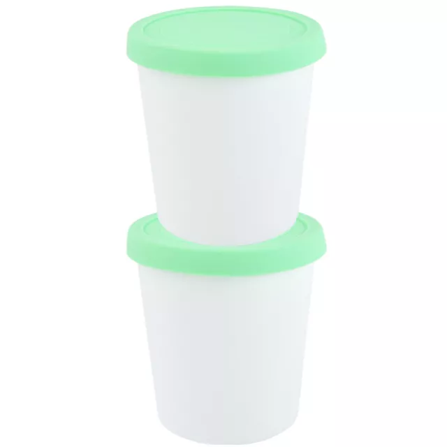 2 Pcs Ice Cream Container Homemade Food Buckets Silicone Lid Self Dessert Cups