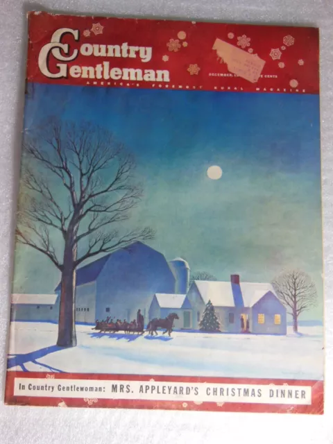 old 1943 Country Gentleman Magazine - Christmas Dinner Church Farming