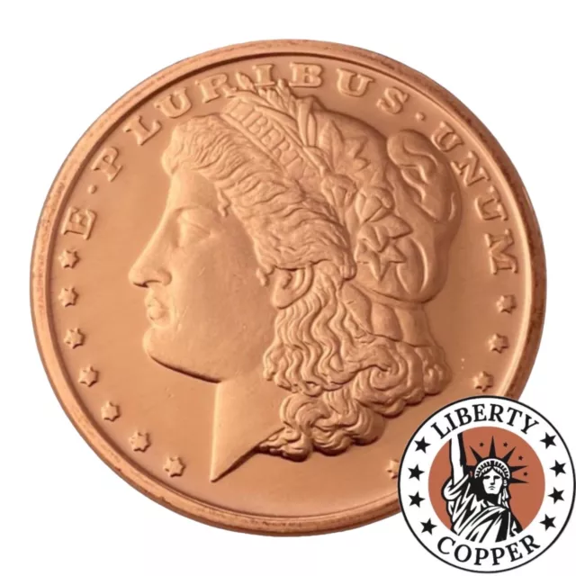 (100) MORGAN HEAD - 1 OZ COPPER ROUND - LIBERTY COPPER - Reserved