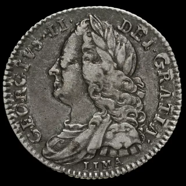 1746 George II Early Milled Silver Lima Sixpence, AVF