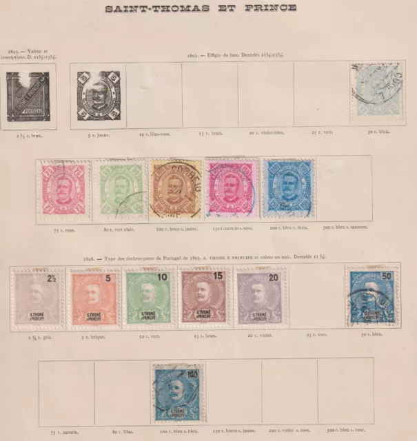 Sao Tome Portugal 1893-98 collection on Old Page MH*/Used Scarce & Rare!