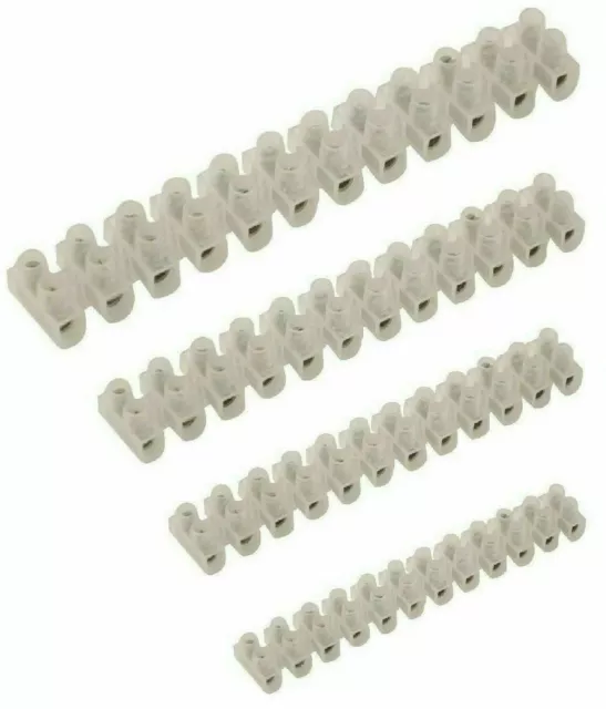 10x 12 WAY 5/ 10/ 20/ 30Amp CONNECTOR STRIPS ELECTRICAL CHOC BLOCK WIRE TERMINAL 2